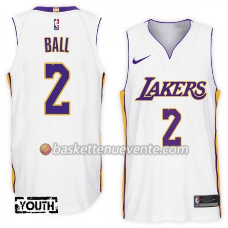Maillot Basket Los Angeles Lakers Lonzo Ball 2 Nike 2017-18 Blanc Swingman - Enfant